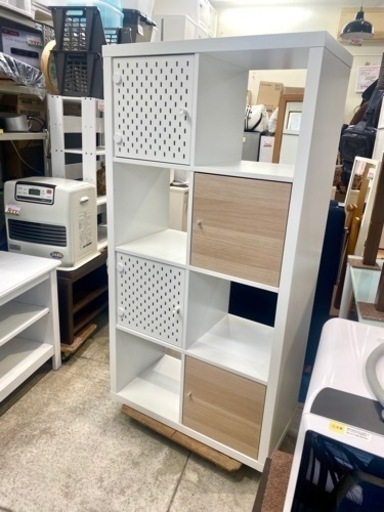 IKEA KALLAX カラックス シェルフユニット ホワイト 扉付 収納棚 ラック