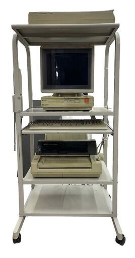 RICOH リコー PCセット ラック付 プリンター キーボード R968-00 SC7100 R958-70 レトロ ヴィンテージ 通電可