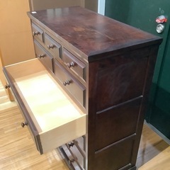 トレファク神戸南店】北海道民芸家具 6段チェスト キズ内部シミ有【取りに
