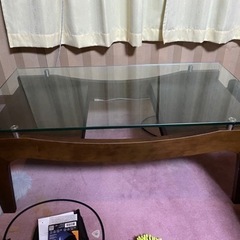 ガラス天板テーブル　リビングボード 55×105×高さ45センチ  