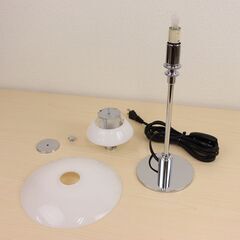 【ヤ取12/24終了】≪U636ジ≫ 点灯OK Louis Poulsen/ルイスポールセン PH 2/1 テーブルランプ シルヴァー・クローム デンマーク製 卓上照明/ライト インテリア