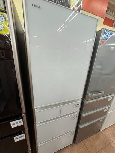 HITACHI 日立401L冷蔵庫R-S40J2019年製ガラストップファミリーサイズ1063