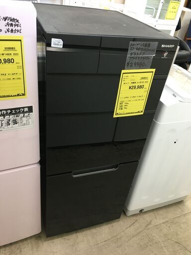 SHARP シャープ 冷蔵庫 SJ-GD15H 2022年製 高年式 冷蔵庫 プラズマクラスター  両開き 2ドア (つけかえどっちもドア) ピュアブラック クリーニング済 堺市 石津【ジャングルジャングルサカイ石津店】