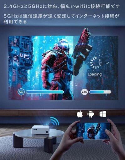 プロジェクター ホームシアター 小型 Wi-Fi Fire TV HDMI 5G 4K iPhone Android 台形補正 新品未使用