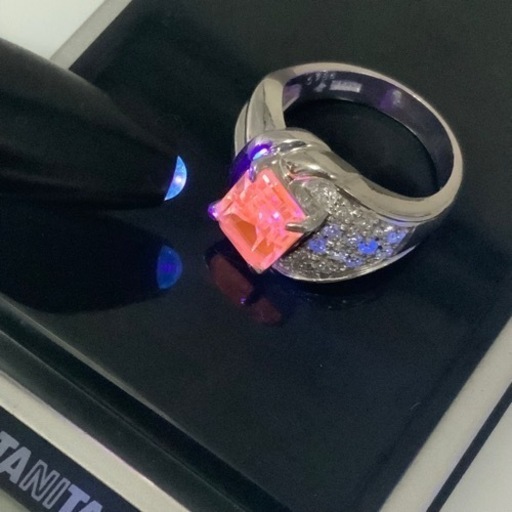 pt900 クンツァイトリング　ダイヤモンドリング　3.321ct D0.289ct 12.1g