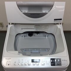 （1/8受渡済）YJT7956【SHARP/シャープ 5.5㎏洗濯機】美品 2020年製 ES-TX5D-S 家電 洗濯 乾燥機能付 穴なし槽