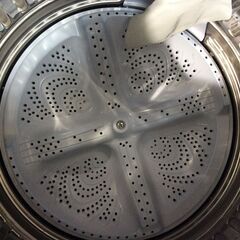 （1/8受渡済）YJT7956【SHARP/シャープ 5.5㎏洗濯機】美品 2020年製 ES-TX5D-S 家電 洗濯 乾燥機能付 穴なし槽