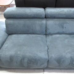 カウチソファ 3人掛けソファ  L字ソファ 左カウチ リクライニング ヘッドレスト付き ブラック【ユーズドユーズ名古屋天白店】 JO0105