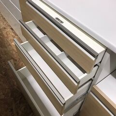 松田家具　レンジボード　キッチンボード　食器棚　1400㎜　大容量　ホワイト　クリーニング済み　ソフトクローズ　ロック付　おしゃれ　貝塚市　二色浜　南大阪　ジャングルジャングル貝塚店　