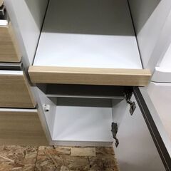 松田家具　レンジボード　キッチンボード　食器棚　1400㎜　大容量　ホワイト　クリーニング済み　ソフトクローズ　ロック付　おしゃれ　貝塚市　二色浜　南大阪　ジャングルジャングル貝塚店　