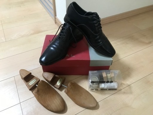 リーガル　ストレートチップ　黒　リーガルシューツリーとシューケアセット