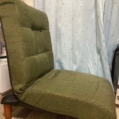 座椅子　足つき　ソファ　グリーン　THC-107GR