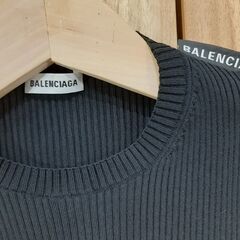 BALENCIAGA ロゴ タグ ニット S ブラック
