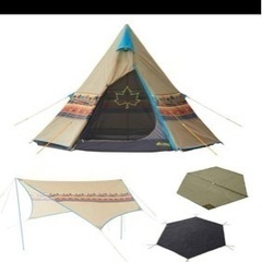 キャンプ テント ナバホ　TEPEE400 タープ、インナーマッ...