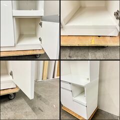 W 15261 NITORI 2枚ガラス扉キッチンボード食器棚 ◇大阪市内・東大阪 