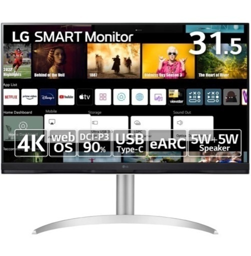 LG スマートモニター 32SQ730S-W 31.5インチ4K AirPlay USB Type-C