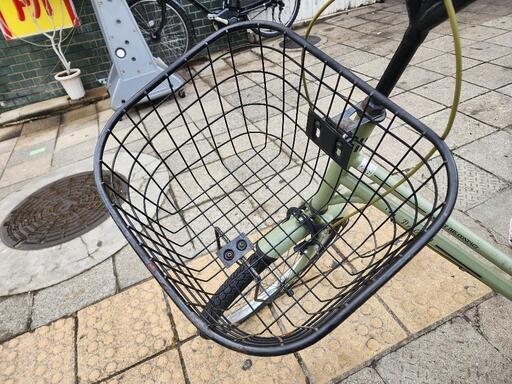 　ミニベロ自転車　２０インチ　カゴ　付き　緑　配達可能
