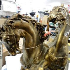 ローマ戦車 ブロンズ調 置物 インテリア チャリオット 戦闘用馬車 騎士