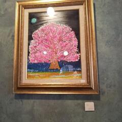 桜を描いた 油彩画 額入り