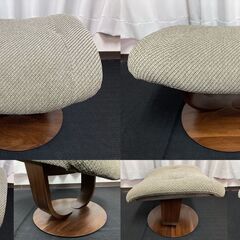 ■美品■karimoku/カリモク THE FIRST/ザ・ファースト■リクライニングチェア RU72モデル■オットマン RU02モデル■ファブリック/布地■