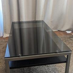ローテーブル ソファテーブル 幅110cm ガラス リビング ダ...