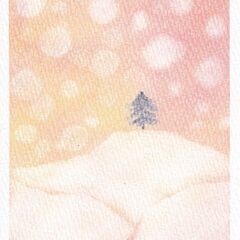 ３色パステルアート教室いろいろ　雪の丘①