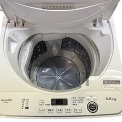 NO.1143【2022年製】SHARP シャープ 全自動電気洗濯機 ES-GE5F-W 5.5kg