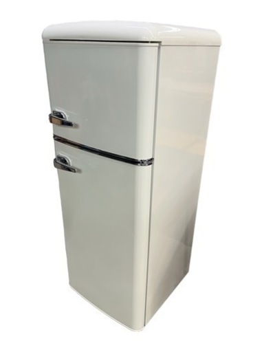 NO.1145【2022年製】オーヤマ ノンフロン冷凍冷蔵庫 レトロ PRR-122D-W 114L