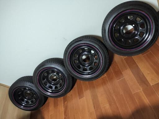 ハイエースキャラバンなどデイトナ8j±0スタッドレスタイヤほぼ新品深  