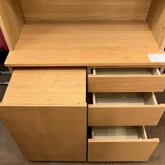 《売約済》木製カップボード・オーク材　無印　無印良品　MUJI 食器棚　ナチュラル　木製　検　カントリー　北欧　イデー　ウニコ　モモナチュラル