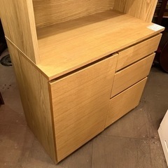 《売約済》木製カップボード・オーク材　無印　無印良品　MUJI 食器棚　ナチュラル　木製　検　カントリー　北欧　イデー　ウニコ　モモナチュラル