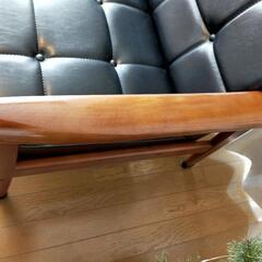 【美品】カリモク60　kチェア2シーター　ブラック　直接引取　神戸市