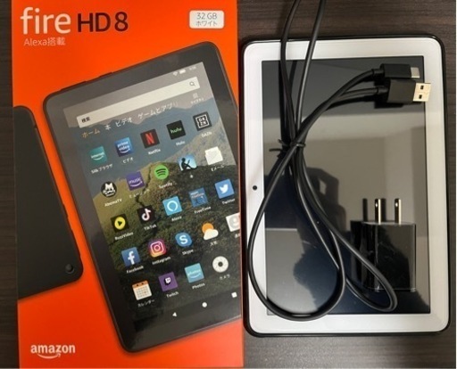 【箱、添付品、ガラスフィルム、保護ケース付】Amazon Fire HD8 2020 32GB（第10世代）