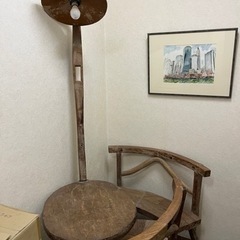 自然木風 テーブル+椅子×2セット