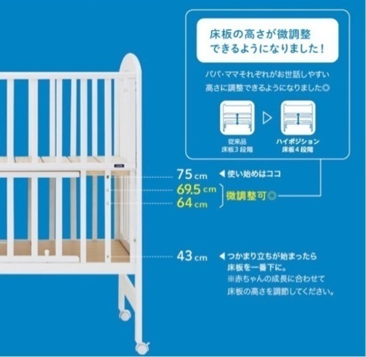 ハイポジションミニベッド アーチ（ホワイト）」について｜カトージの 