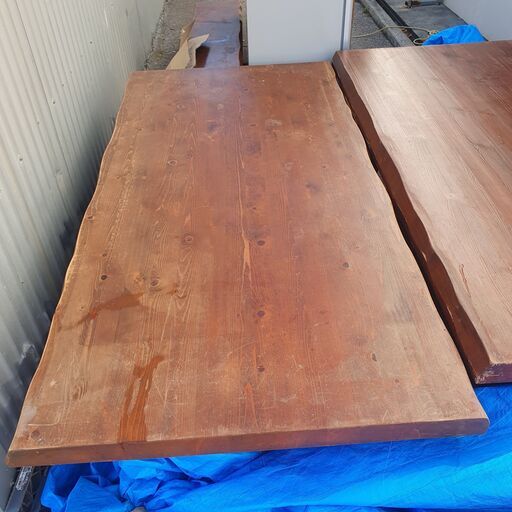 テーブル　木 200cm (幅) × 97cm (奥行)