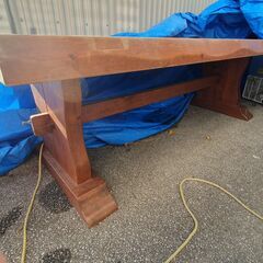 テーブル　木 200cm (幅) × 97cm (奥行)