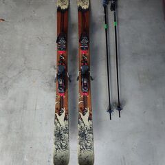 スキー板(K2フリーライド159cm)ストックセット