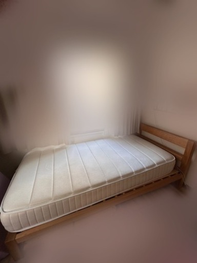 無印良品　オーク材 シングルベッド・ベッド下収納×1【マットレスおまけ】