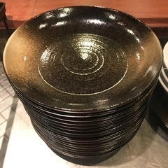 23cm 平大皿　20枚セット緑吹天目　和食器　美品