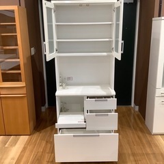 トレファク神戸南店】2枚扉レンジボード ホワイト【取りに来られる方 