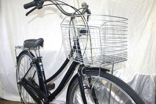 27インチ 自転車 6段変速 カギ付き ブラック Bellfast ママチャリ