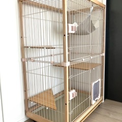無垢材フレーム キャットケージ