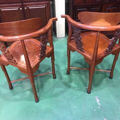 商談中【愛品館八千代店】花梨 ダイニングチェア 2脚セット