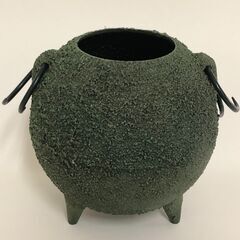【ネット決済・配送可】南部鉄器　花瓶　「球」緑