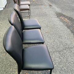 レザー調ダイニングチェア 3脚