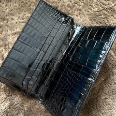 未使用JRAポロサス　クロコダイル長財布　レザーブラック