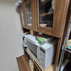 【お譲り先決定!】[幅90] 食器棚 レンジ台 ハイタイプ コン...