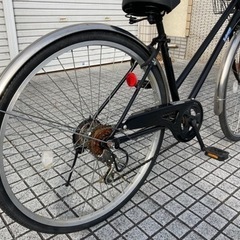 【27インチ自転車】外装6段変速付　LEDオートライト仕様　前後タイヤ、チェーン新品❗️若林自転車　浜大津店　SALE中❗️