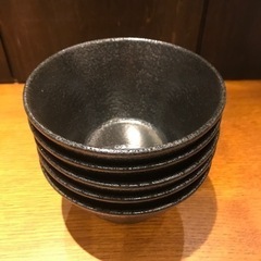 黒の中鉢　5個セット　ご飯茶碗　汁椀